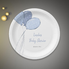 Plato De Papel Baby Shower de Boy Balloons