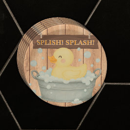 Plato De Papel Baby Shower de burbujas rusas de caucho