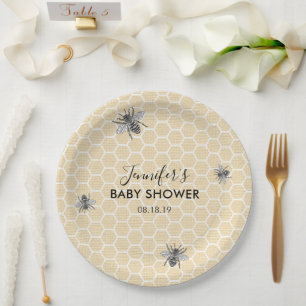 Plato De Papel Baby Shower de burbujas rusas vintage