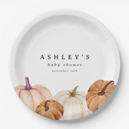 Plato De Papel Baby Shower de calabaza