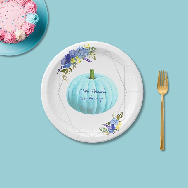 Plato De Papel Baby Shower de Calabaza Azul (Subido por el creador)