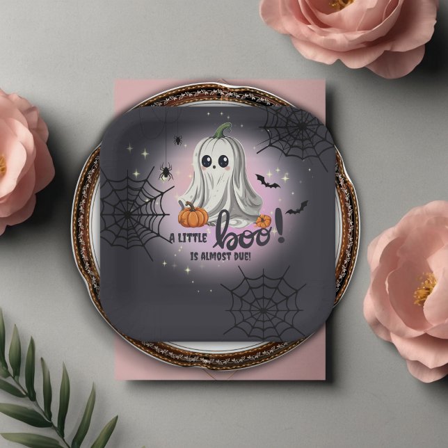 Plato De Papel Baby Shower de calabaza de Halloween (Subido por el creador)