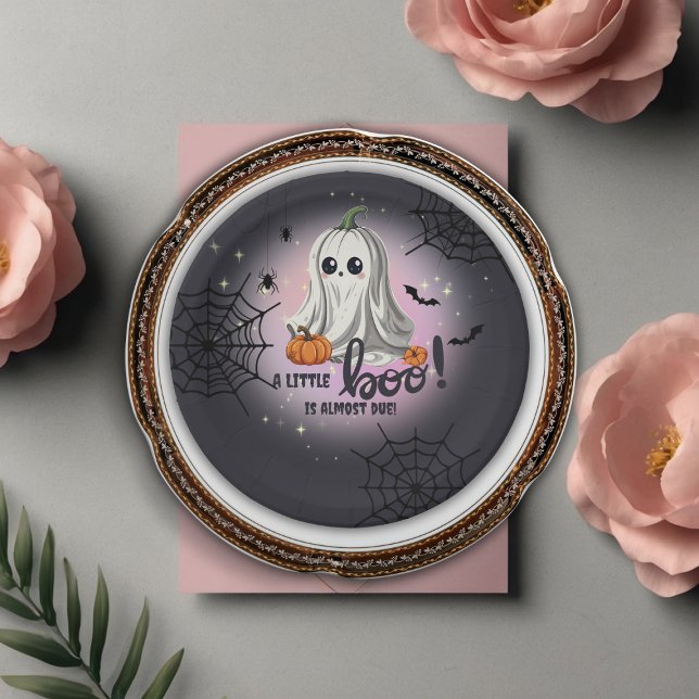 Plato De Papel Baby Shower de calabaza de Halloween (Subido por el creador)