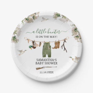 Plato De Papel Baby Shower de caza de pato