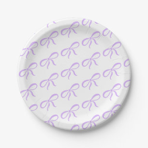 Plato De Papel Baby Shower de cinta morada de lavanda clásica