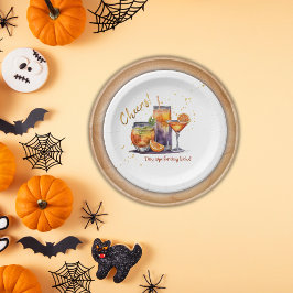 Plato De Papel Baby Shower de cócteles de Halloween