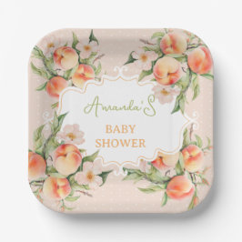Plato De Papel Baby Shower de color de agua veraniego