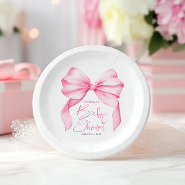 Plato De Papel Baby Shower de color negro