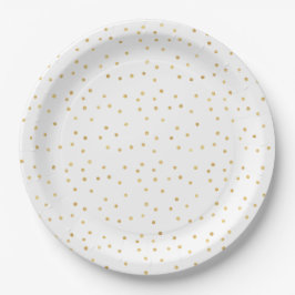 Plato De Papel Baby Shower de Confeti Dorado Glitzy