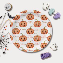 Plato De Papel Baby Shower de Cumpkin Halloween
