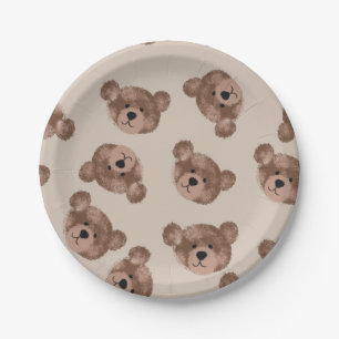 Plato De Papel Baby Shower de cumpleaños de Teddy Bear
