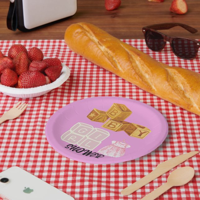 Plato De Papel Baby Shower de dados para bebé único (Picnic)