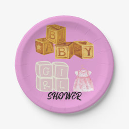 Plato De Papel Baby Shower de dados para bebé único