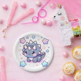 Plato De Papel Baby Shower de dinosaurios encantados míticos