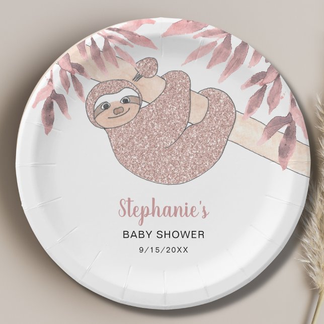 Plato De Papel Baby Shower de eslogan rosado (Subido por el creador)