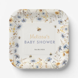 Plato De Papel Baby Shower de Flores Silvestres Primavera