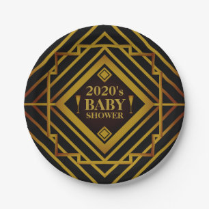 Plato De Papel Baby Shower de Gatsby Gold 2020