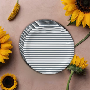 Plato De Papel Baby Shower de girasol azul