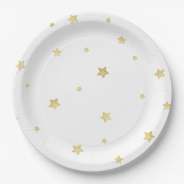 Plato De Papel Baby Shower de Gold Stars