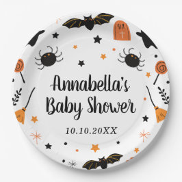 Plato De Papel Baby Shower de Halloween