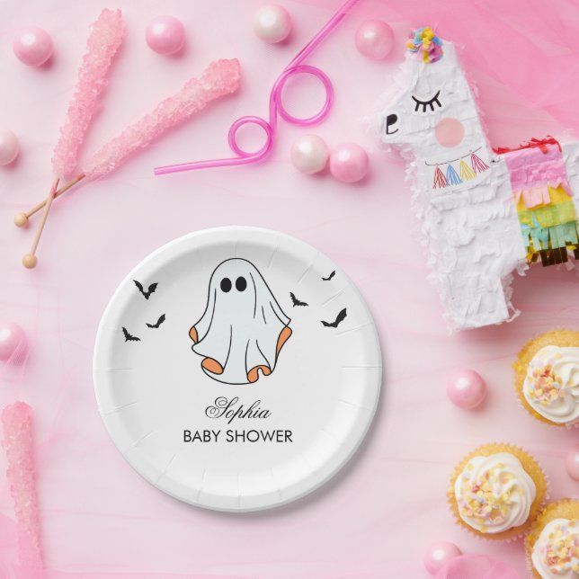 Plato De Papel Baby Shower de Halloween (Fiesta)