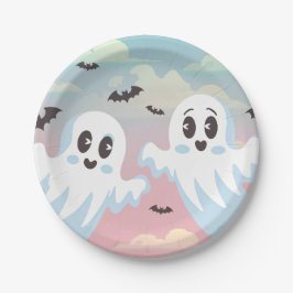 Plato De Papel Baby Shower de Halloween de Twin Boo
