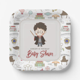 Plato De Papel Baby Shower de Harry Potter simple
