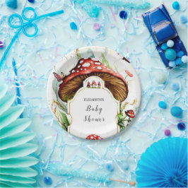 Plato De Papel Baby Shower de hongo simple mágico
