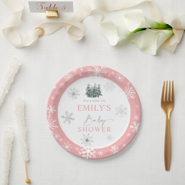 Plato De Papel Baby Shower de invierno (Boda)