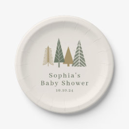 Plato De Papel Baby Shower de invierno