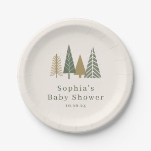 Plato De Papel Baby Shower de invierno