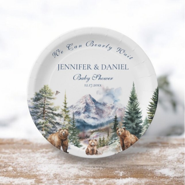 Plato De Papel Baby Shower de invierno de Snow Bear Adventure Mou (Subido por el creador)