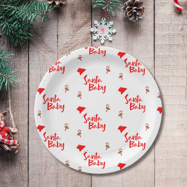 Plato De Papel Baby Shower de invierno Santa Baby (Subido por el creador)