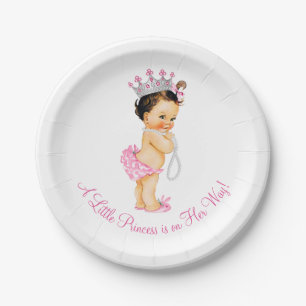 Plato De Papel Baby Shower de la Princesa Perla