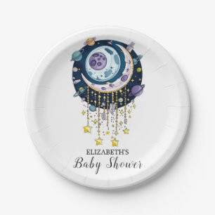 Plato De Papel Baby Shower de las amables estrellas místicas
