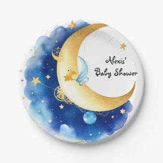 Plato De Papel Baby Shower de las estrellas brillantes