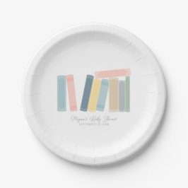 Plato De Papel Baby Shower de libros