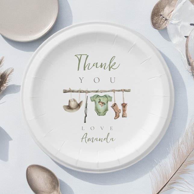 Plato De Papel Baby Shower de Little Hunter (little hunter paper plate
)