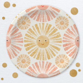 Plato De Papel Baby Shower de Little Sunshine Pattern