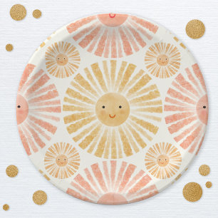 Plato De Papel Baby Shower de Little Sunshine Pattern