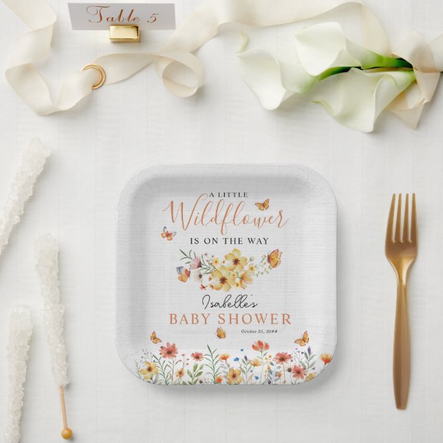Plato De Papel Baby Shower de Little Wildflower Rusdflowers (Boda)