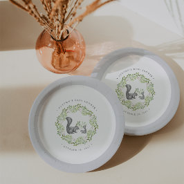 Plato De Papel Baby Shower de los amigos de Woodland