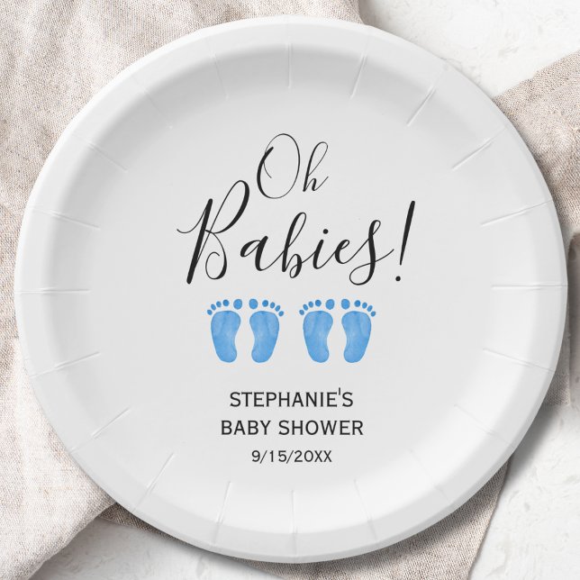 Plato De Papel Baby Shower de los niños gemelos (Subido por el creador)