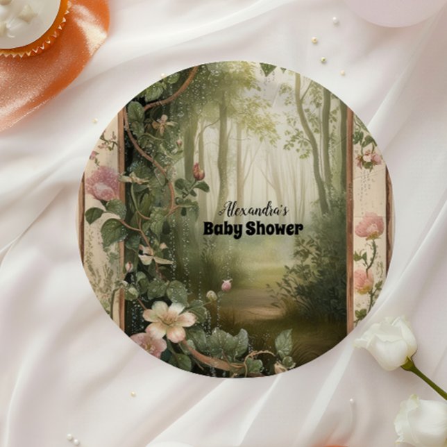 Plato De Papel Baby Shower de Magic Floral Forest (Subido por el creador)