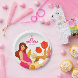 Plato De Papel Baby Shower de mamá embarazada