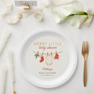 Plato De Papel Baby Shower de Merry Little Baby Clothesline