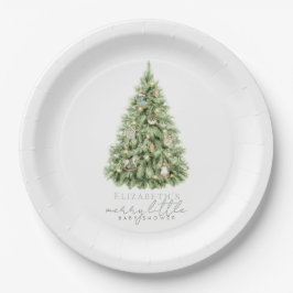 Plato De Papel Baby Shower de Merry Little Christmas Tree