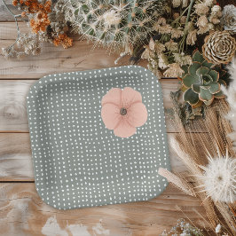 Plato De Papel Baby Shower de Moda del desierto