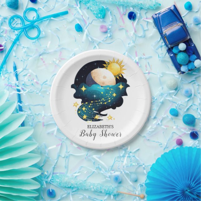Plato De Papel Baby Shower de Mystical Dreamy Stars (Fiesta)
