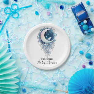 Plato De Papel Baby Shower de Nebula Outerspace Stars